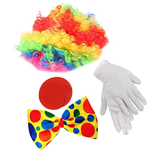 SAFIGLE 1 Satz Clown Verkleiden Clown-cosplay-kopfbedeckung Clown-krawatte Clown Perücken Halloween-clown-dekorationen Clownkostüm Für Erwachsene Clown-anzug Stoff Bilden Kind Kleidung von SAFIGLE