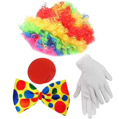 SAFIGLE 1 Satz Clown Verkleiden Clown-cosplay-kopfbedeckung Clown-krawatte Clown Perücken Halloween-clown-dekorationen Clownkostüm Für Erwachsene Clown-anzug Stoff Bilden Kind Kleidung von SAFIGLE