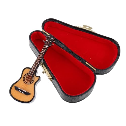 SAFIGLE 1 Satz Mini-Gitarre buchregal Dekoration Gitarren Miniaturgitarre Gitarrenfigur Mini-Spielzeuggitarre Gitarrenmodell Desktop-Ornament Miniatur-Musikinstrumente Holz von SAFIGLE