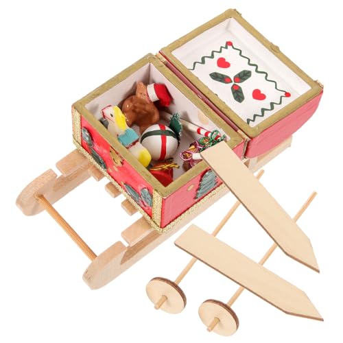 SAFIGLE 1 Satz Miniatur Festival kleine Figuren Weihnachtsmini schmücken Mini-Hausbedarf Spielzeug Weihnachtsdekorationen Wohnkultur Ornament DIY Schlittendeko Mini-Deko-Accessoire hölzern von SAFIGLE