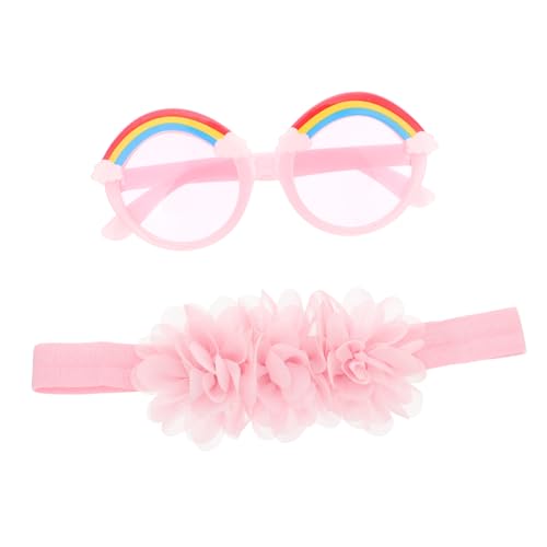 SAFIGLE 1 Satz mit Haarband kindersonnenbrille photo props kinderkostüme weinachtsgeschte schnapsgläser dekoratives Kinderglas Kinderbrille Stoff Rosa von SAFIGLE