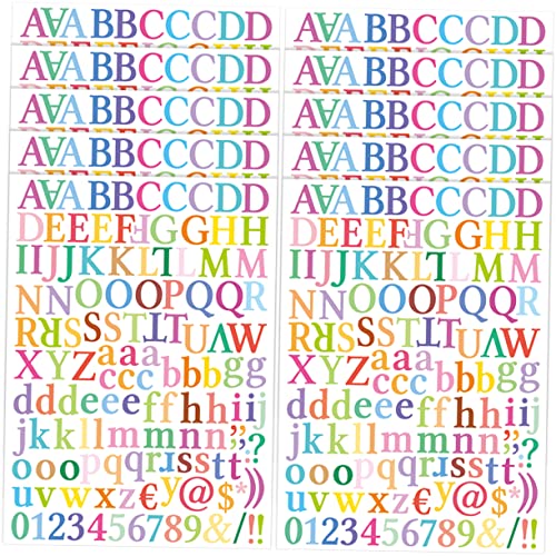 SAFIGLE 10 Blätter Alphabet-Aufkleber Aufkleber Nach Zahlenspielzeug Alphabet-Spielzeug Buchstaben Aufkleben Fensterbuchstabenaufkleber Farbige Buchstabenaufkleber Etiketten Vinyl von SAFIGLE