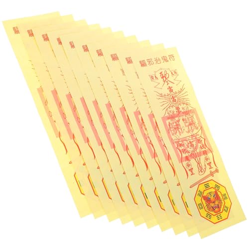 SAFIGLE 10 Blatt Neuheit Taoist Priester Papier Streich Requisiten für Party und Events - Lustige Tricks und - Ideal für Halloween, Geburtstage und Feiern Chinesische Fan Papier Blumen Hibachi Party von SAFIGLE