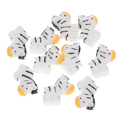 SAFIGLE 10 STK Mini-Zebra-Ornament Miniaturpuppen DIY dekormaterial Abs Tiere Dekoration Weihnachten weinachtsdeko Puppen Babyspielzeug Kreative Dekoration Mini-Tischständer Weiß von SAFIGLE