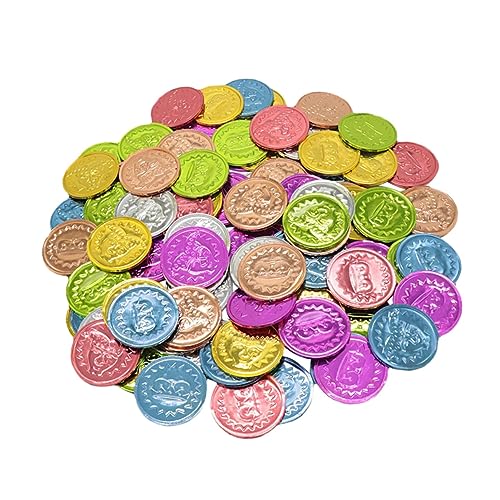 SAFIGLE 100st Farbige Goldmünzen Schatz Münzen Schatzmünzen Spielen Münzen Aus Kunststoff Andenken Münzen Schmuck Spielset Für Kinder Spielmünzen Partyspiel-münze Geld Pirat Plastik von SAFIGLE