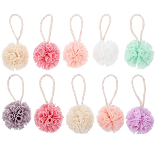 SAFIGLE 10st Badekugelmodell Mini-luffa-Ball Mini-badeschwammmodell Puppenhauszubehör Mini-hausbedarf Puppenhausmöbel Modelle Mini-Badezimmer-dekor Polyester EIN Bad Nehmen Lieferungen von SAFIGLE