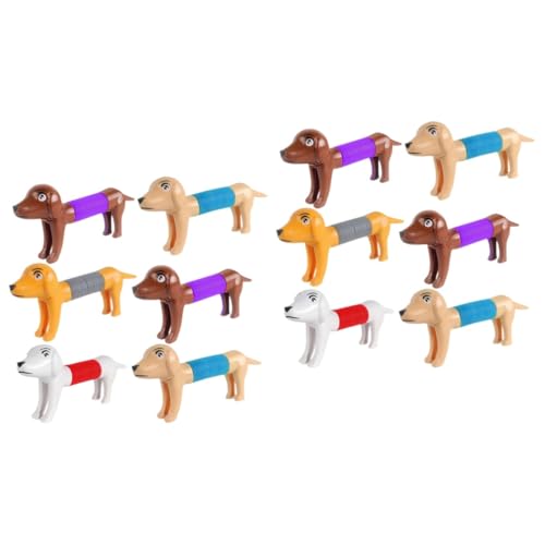 SAFIGLE 12 STK Stressabbauendes Hundespielzeug stressabbau Spielzeug dekompressionsspielzeug Dog Toys lustiges Stretch-Spielzeug Cartoon-Stretch-Pop-Röhre Stressabbauer Kordelzug Plastik von SAFIGLE