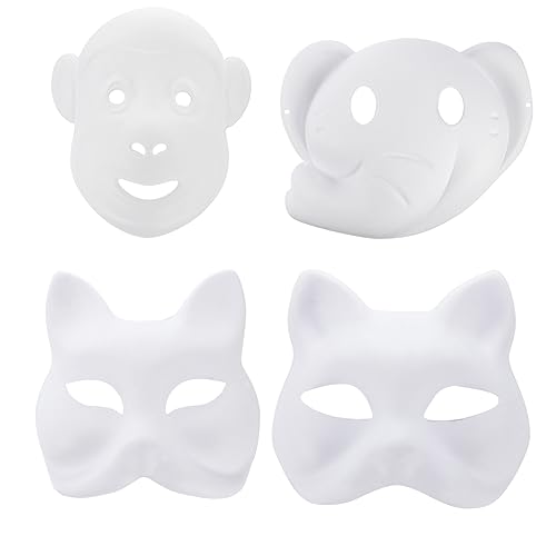 SAFIGLE 12St leere Maske halloween masken halloweenmaske Bastelmasken kinder Maskenset Abschlussball Requisiten Mache-Art-Masken DIY handbemalte Maske weiße Papiermaske von SAFIGLE