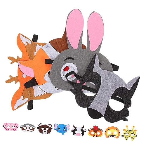 SAFIGLE 12St tiermasken für kinder fasching masken kinder Tiermaske für Kinder Cartoon-Tiermaske Tiermasken für Cosplay Halloween- Requisiten einstellen schmücken Kuh gefühlt von SAFIGLE