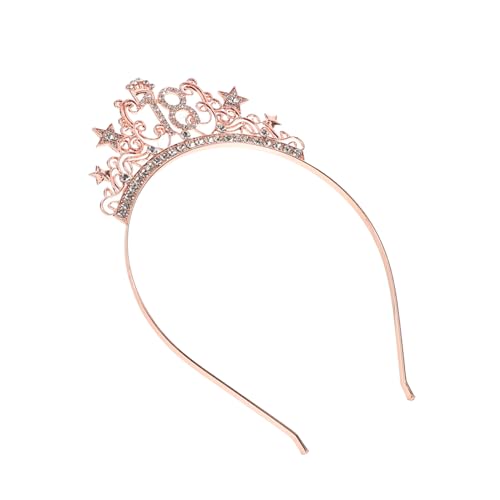 SAFIGLE 18 Krönung Stirnband Kopfband Prinzessin Krone Die Kronmädchen Stirnbänder Dekorationen Stirnbänder Für Mädchen Prinzessin Ornamente Geburtstagskleid Golden von SAFIGLE