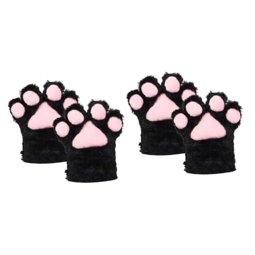 SAFIGLE 2 Paar Bärenklauenhandschuhe kinder winterhandschuhe kuschelhandschuhe Cosplay Katzenpfoten Handschuhe warme Katzenpfotenhandschuhe Winterhandschuhe mit Katzenpfoten Plüsch Black von SAFIGLE