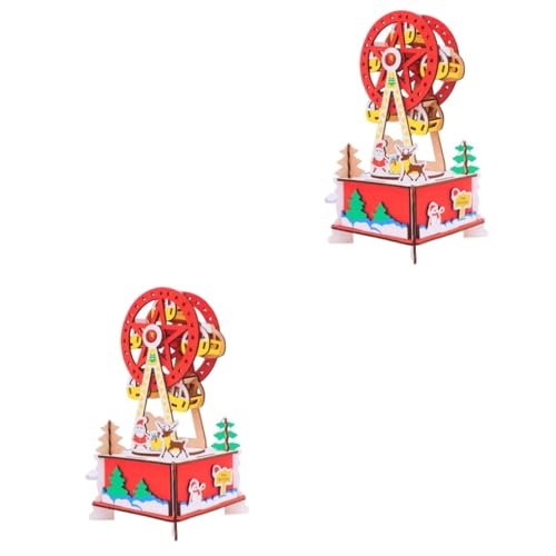 SAFIGLE 2 STK Christbaumschmuck Hangtag Weihnachten 3D-Puzzles Puzzle-Bastelspielzeug Spielzeug für Kinder kinderspielzeug Xmas Decoration Spielzeuge Rätsel Holzpuzzle Weihnachtsdekoration von SAFIGLE