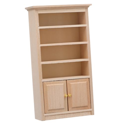 SAFIGLE 2 STK Mini Grüner Schrank Bücherregal Miniatur Dekoration Massivholzschrank Mini- Puppenhauszubehör Vertikales Bücherregalmodell Fernsehschrank Möbel Kleinkind Hölzern von SAFIGLE