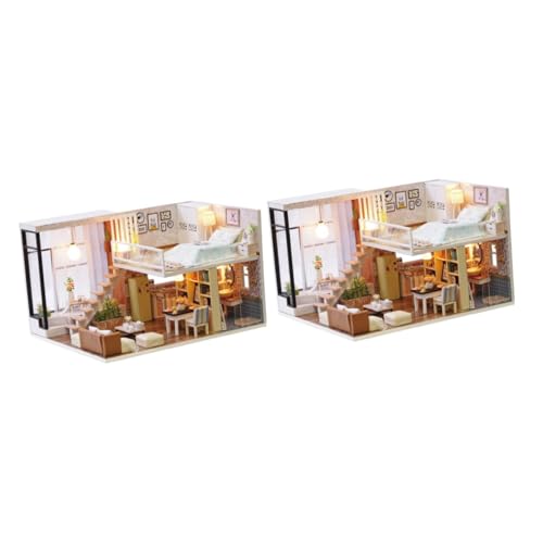 SAFIGLE 2 STK Mini-Wohnung Miniatur DIY Miniaturbausatz Kabinenmodell DIY Miniatur Kit Miniaturen Spielzeug Zum Manuellen Zusammenbauen Miniatur DIY Wohnung Spielzeuge von SAFIGLE