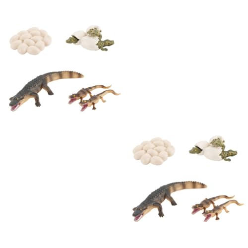 SAFIGLE 2 Sätze Krokodil-wachstums Zyklus Tierischer Wachstumszyklus Realistische Krokodilfiguren Krokodilspielzeug Waldtier Figur Krokodil-lebenszyklusfiguren Kind Puzzle PVC Krokodileier von SAFIGLE