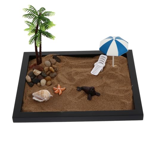 SAFIGLE 2 Sätze Seelöwen-Strand-sandtisch Holzdekor Szene Dekor Zen-Garten-dekor Tischdekoration Schreibtisch Mariposas Decorativas para Pared Sandlandschaft Mini Hölzern Souvenir von SAFIGLE