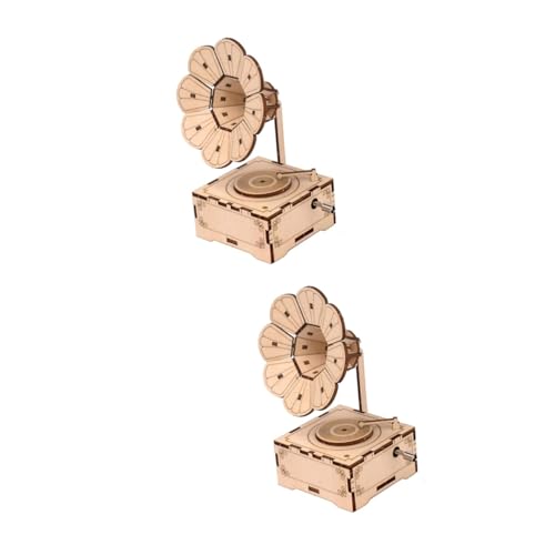 SAFIGLE 2 Sätze Spieluhr selber Bauen Lernspielzeug für Kinder Puzzle aus Holz Spielset aus Holz Rätsel für Erwachsene Kinder DIY Materialien Holzhandwerk hölzern Musikbox Werkzeugkasten von SAFIGLE