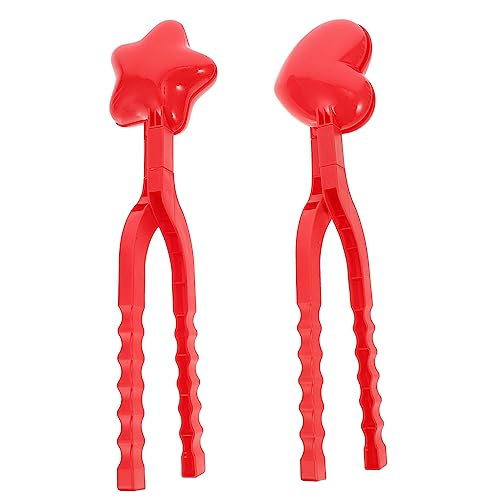 SAFIGLE 2 Satz Schneeballform Schneeballherstellung Versorgung Interessanter Schneeballclip Winterschnee-spielset Schneeballschlachtform Kreativer Schneeballclip Schneekugel Plastik Rot von SAFIGLE