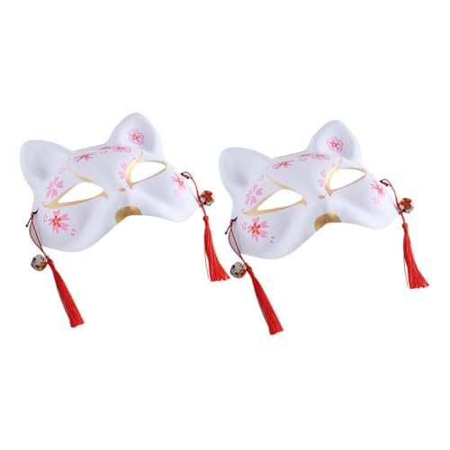 SAFIGLE 2 Stück Maske Maskerade Fuchs Japanisches Kimono Kostüm Japanisches Cosplay Kimono Japanisches Halloween Kostüm Japanisches Kimono Cosplay Kostüm Kunststoff von SAFIGLE