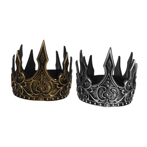 SAFIGLE 2 Stück PU Schaum Mittelalterliche Königskrone Teiliges Gold Silber Weiches Herren Cosplay Stirnband für Karneval Geburtstag Halloween Theater und Partydekoration SAFIGLE 2 Stück PU Schaum Mittelalterliche Königskrone Teiliges Gold Silber Weiches Herren Cosplay Stirnband für Karneval Geburtstag Halloween Theater und Partydekoration von SAFIGLE