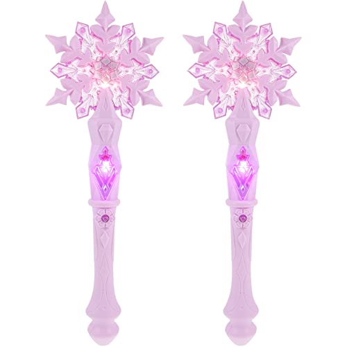 SAFIGLE 2er-Pack Schneeflockenfeenwands, Musikspielzeug, Mädchen, Leuchtwands, Geburtstagsparty, Schneeflockenwands, LED-Wands Kinder von SAFIGLE