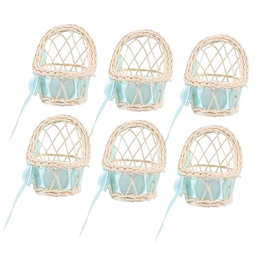 SAFIGLE 24 STK Blumenkorb ablagekörbe kühlkorb einkaufskorb Handgefertigt Baskets Decor Mini-Blumentopf Rattan puppenaugen hochzeitsgeschenk Wohndekoration kleines Modell Spielzeug Stoff von SAFIGLE