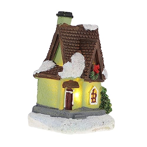 SAFIGLE 2St Mikro-Landschaftshaus Mini-Weihnachtshaus Weihnachtshaus Miniatur Weihnachtsschneehaus Cute Decor weihnachtsmärkten Mini-Schneehaus Miniaturhaus Harz von SAFIGLE