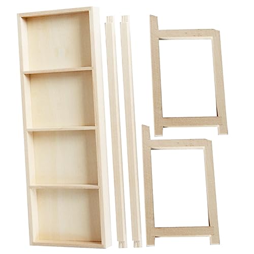 SAFIGLE 2St Mini-Möbel Kinder Regale Puppenhaus-Holzkiste Mini Regal Kinderspielzeug Modelle Puppenhausmöbel Mini-Rack Miniatur Früchte und Gemüse Baby Rahmen Ornamente Lagerregal hölzern von SAFIGLE