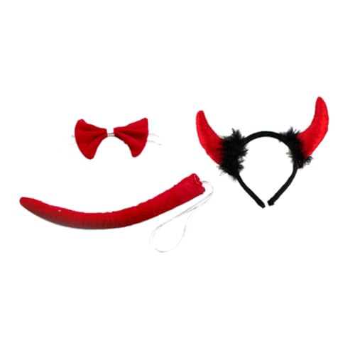 SAFIGLE 3 Sätze Halloween Haarreif Teilig Rote Tierohren und Hörner Stirnband Cosplay Kopfschmuck für Kostüm und Mottoparty Unisex Einheitsgröße für Erwachsene SAFIGLE 3 Sätze Halloween Haarreif Teilig Rote Tierohren und Hörner Stirnband Cosplay Kopfschmuck für Kostüm und Mottoparty Unisex Einheitsgröße für Erwachsene von SAFIGLE