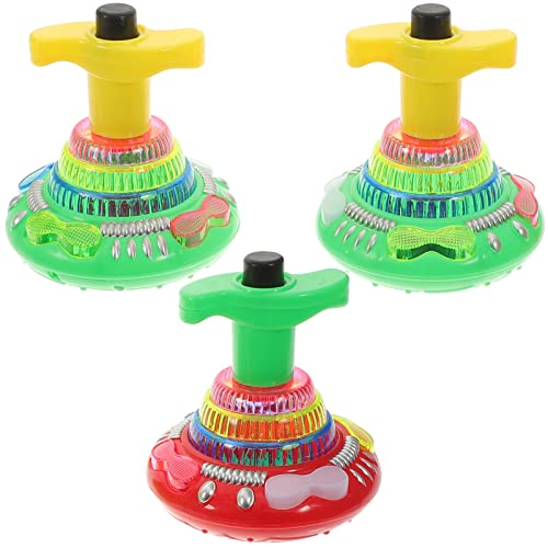 SAFIGLE 3er Set Led Musik Kreisel Spielzeug - Leuchtende Und Drehende Gyroskop Spielzeuge FüR Kinder - Perfekt FüR Halloween Und Partys - ZufäLlige Farben Und Stile von SAFIGLE