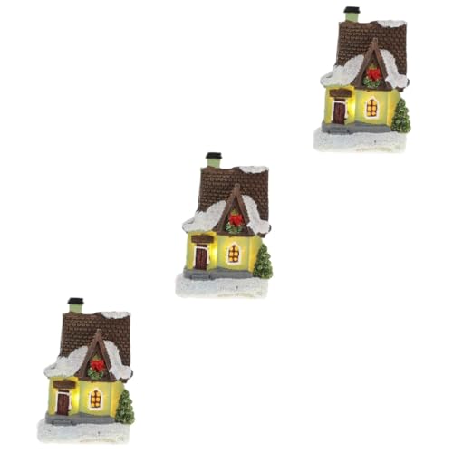 SAFIGLE 3 Stück Mikro Landschaftshaus Weihnachtsdorfhäuser Weihnachtsschmuck Weihnachtshaus Miniatur Weihnachtstischdekoration Miniaturhaus Figur Weihnachtsschmuck von SAFIGLE