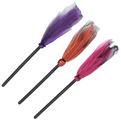 SAFIGLE 3 Stücke Teiliges Halloween Hexenbesen Kunststoff mit Farbigem Mesh Dekoratives Hexenbroom Accessoire für Kostüm Party Karneval Masquerade und Rollenspiele SAFIGLE 3 Stücke Teiliges Halloween Hexenbesen Kunststoff mit Farbigem Mesh Dekoratives Hexenbroom Accessoire für Kostüm Party Karneval Masquerade und Rollenspiele von SAFIGLE