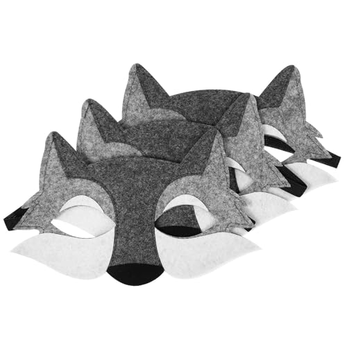 SAFIGLE 3-teilige Wolf-halbgesichtsmaske, Filz-cosplay-verkleidungsmasken für Kinderpartygeschenke, Grau, 7, 87 X 4, 13 Zoll SAFIGLE 3-teilige Wolf-halbgesichtsmaske, Filz-cosplay-verkleidungsmasken für Kinderpartygeschenke, Grau, 7, 87 X 4, 13 Zoll von SAFIGLE