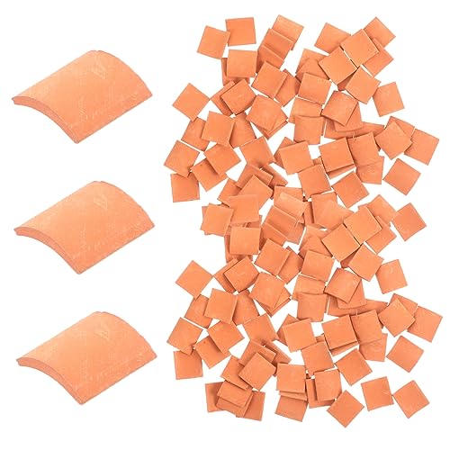 SAFIGLE 320 STK Mini-Steine bastelzeug bastelmaterial Modellziegel Bulk-Spielzeug für Kinder lebensechte Miniatur-Dachziegel Dekor Bausteine Modelle Mini-Hausdachziegel Mini-Dachziegel Ton von SAFIGLE