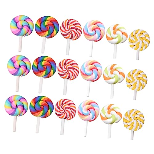 SAFIGLE 35st Simulation Lutscher Simulation Süßigkeiten Spielzeug Miniatur-szenendekor Mini-dekor Lollipop-anhänger Aus Ton Cupcake-Topper Gefälschter Lutscher Kuchen Verzieren Polymer-ton von SAFIGLE