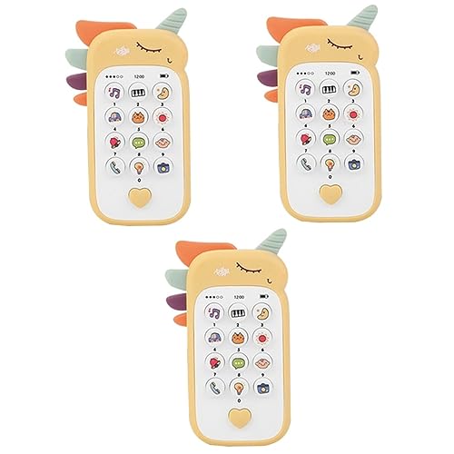 SAFIGLE 3St Handy für Kinder Puzzle-Spielzeug Plastikspiele Mobiltelefone Spielzeug für Kleinkinder Musikspielzeug für Babyphone Baby Telefon Karikatur vorgeben Geschichte Maschine von SAFIGLE