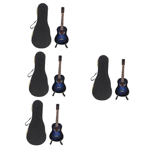 SAFIGLE 4 Sätze Gitarrenmodell E-Gitarre Mikrofon- -Requisite Spielzeug Gitarre spielzeuggitarre Klassische Gitarre Kleinkindspielzeug winzige Gitarre Spielzeughaus dekor Holz von SAFIGLE