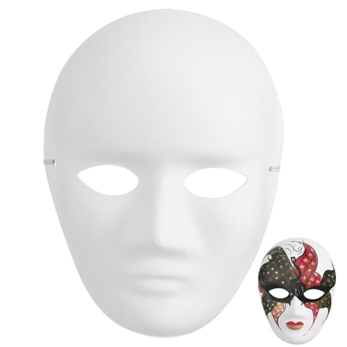 SAFIGLE 4 Stück Klar Halloween-diy-maske Maskerade-maske Cosplay Maskerade Maske Bemalbare Maske Blanko Bemalbares Maskenkostüm Für Mardi Leere Kostümmasken Maske Aus Pappmaché Papier Weiß von SAFIGLE