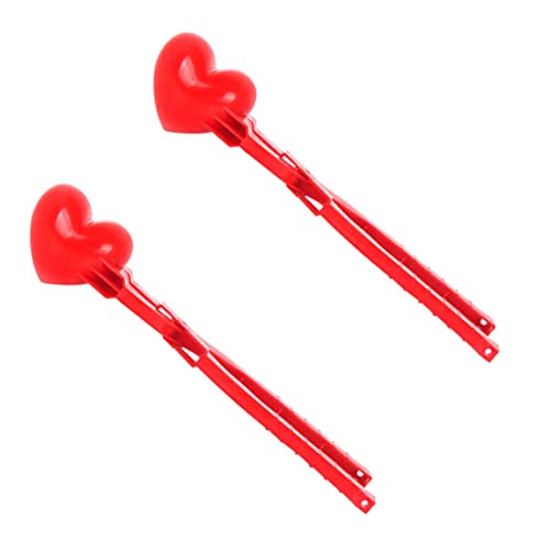 SAFIGLE 4 Stück Liebe Schneeball Clip Herz-Schneeball-Clip Herzförmiger Schneeballmacher für Kinder Spielzeug für Kinder kinderspielzeug Schneekugel herzförmige Schneeballklammern rot von SAFIGLE