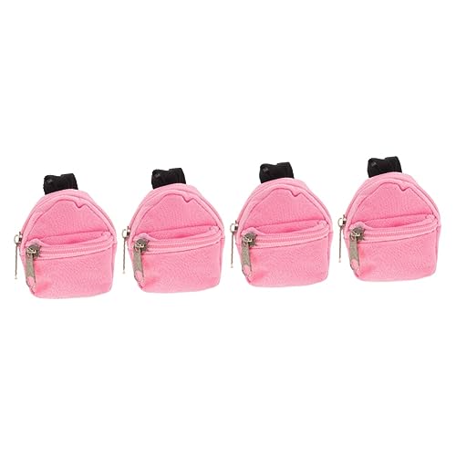 SAFIGLE 4 Stück Puppenrucksack Schließfach Mikrospielzeug Miniaturen Rucksack Für Babypuppen Mini- Handtasche Babyspielzeug Rucksäcke Mini-Rucksack Für Puppen Spielzeuge Rosa Polyester von SAFIGLE