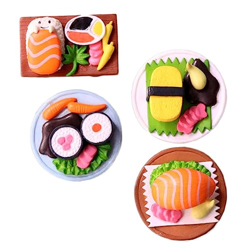 4 Stück Simuliertes Japanisches Sushi Puppenhaus Sushi Spielzeug Tortendeko Einschulung PVC Miniatur Kochen von SAFIGLE