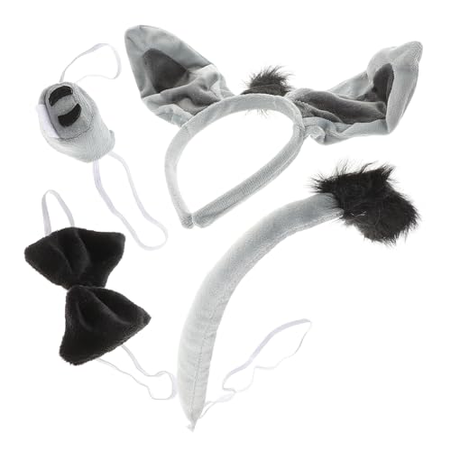 SAFIGLE 4 Stück Teiliges Eselkostüm für Ohren Stirnband Fliege und Nase Niedliches Halloween Tierkostüm Party Cosplay Zubehör für Jungen und Mädchen SAFIGLE 4 Stück Teiliges Eselkostüm für Ohren Stirnband Fliege und Nase Niedliches Halloween Tierkostüm Party Cosplay Zubehör für Jungen und Mädchen von SAFIGLE