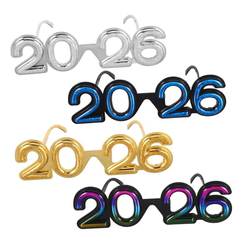 SAFIGLE 4 Stück Teiliges Partybrillen mit Glitzer Retro Design Auffällige Neujahrs und Silvesterfoto Requisiten Vielseitig für Abschlussfeiern Weihnachts und Halloween Partys SAFIGLE 4 Stück Teiliges Partybrillen mit Glitzer Retro Design Auffällige Neujahrs und Silvesterfoto Requisiten Vielseitig für Abschlussfeiern Weihnachts und Halloween Partys von SAFIGLE