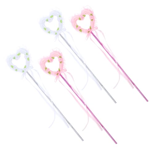 SAFIGLE 4 Stück Zauberstab Feenstab Fairy Wand + Toys spielzeuge die Feenflügel Mädchen Zauberstab Zauberstäbe für Gartenfeen Feenstöcke für Mädchen Feenstab Schleife von SAFIGLE