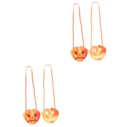 SAFIGLE 4 Stück halloween tasche halloween bag Halloween Party Zubehör halloween dekoration Halloween-Beutel Kürbisbeutel Halloween-Tasche Taschen für Halloween-Leckerbissen Metall von SAFIGLE