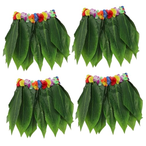 SAFIGLE 4 Stück hawaii outfit hawaii kleidung kurze röcke wundrrschön tutu hula shaper Hawaii-Blattrock Grasrock für Hula-Tänzerin Hawaiischer Grasrock Blumenkostüm Hawaii-Hula-Rock rot von SAFIGLE