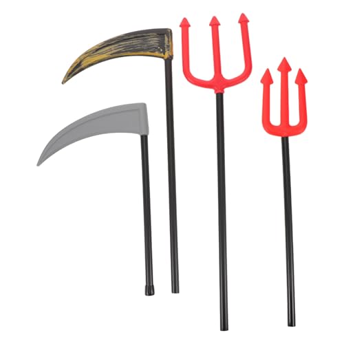 SAFIGLE 4-teiliges Sensen-Requisit: Dekoratives Halloween-Dreizack-Sichel-Set – Kunststoff-Requisiten für Kostüme – Realistisches Halloween-Ornament für Freunde SAFIGLE 4-teiliges Sensen-Requisit: Dekoratives Halloween-Dreizack-Sichel-Set – Kunststoff-Requisiten für Kostüme – Realistisches Halloween-Ornament für Freunde von SAFIGLE
