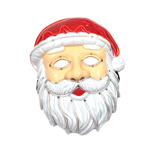 SAFIGLE 5 Stk Leuchtende Maske Weihnachts-cosplay-zubehör Weihnachtsmann Weihnachtsgesichtsabdeckung Requisiten Für Das Weihnachtsmannkostüm Santa Plastik Weiß von SAFIGLE