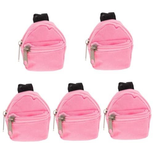 SAFIGLE 5St Puppenrucksack Mädchen Handtasche Schließfach Spielzeug für Kinder kinderspielzeug Mini-Rucksack Spielzeug für Kleinkinder Mini-Hausverzierung kleine Schultasche Polyester Rosa von SAFIGLE