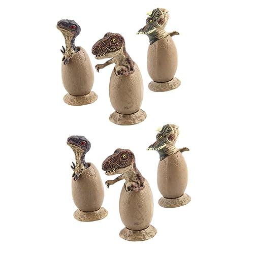 SAFIGLE 6 STK Mini-Spielzeug für Eier Dinosaurier-Modelle Ei-Figur Kinder lehrreich Figuren Dinosaurier-Ei-Ornament geschlüpfte Dinosaurier-Ei-Modelle mit Basis Dinosaurier-Eier Ornamente von SAFIGLE